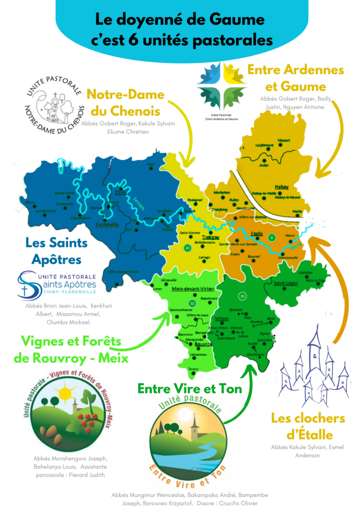 Carte doyenné de Gaume et unités pastorales